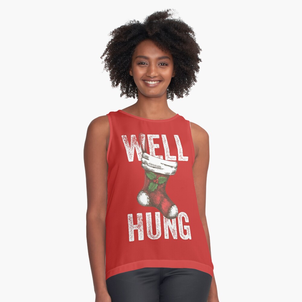 Well Hung, Funny Christmas Stocking Design Poster for Sale by gorillamerch