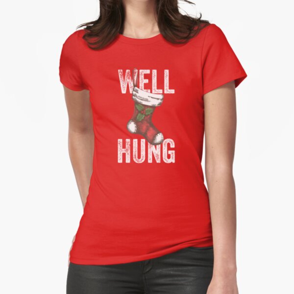 Well Hung, Funny Christmas Stocking Design Poster for Sale by gorillamerch