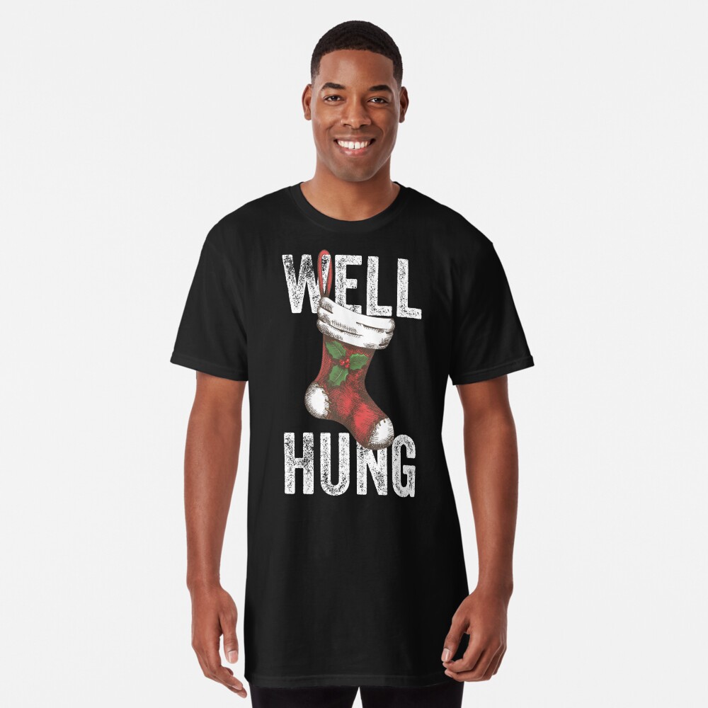 Well Hung, Funny Christmas Stocking Design Art Board Print for Sale by  gorillamerch