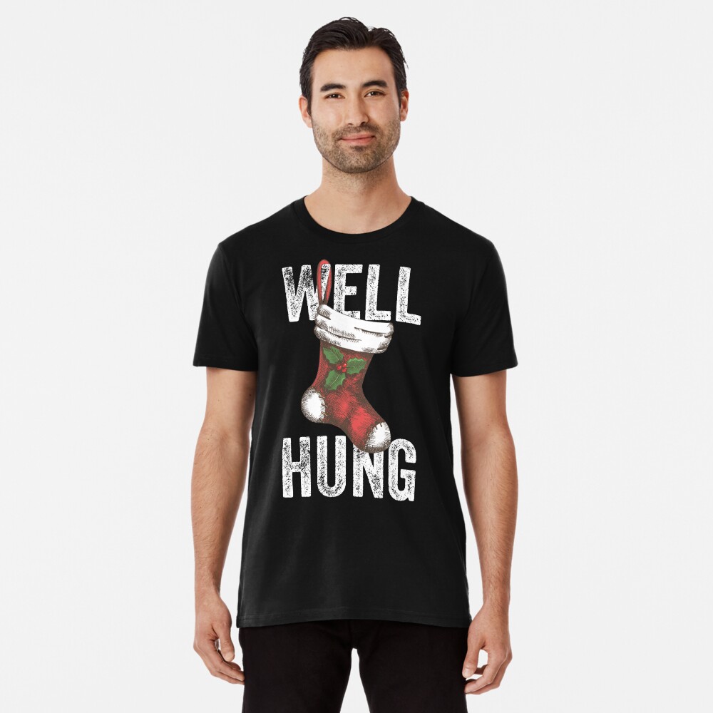 Well Hung, Funny Christmas Stocking Design Art Board Print for Sale by  gorillamerch