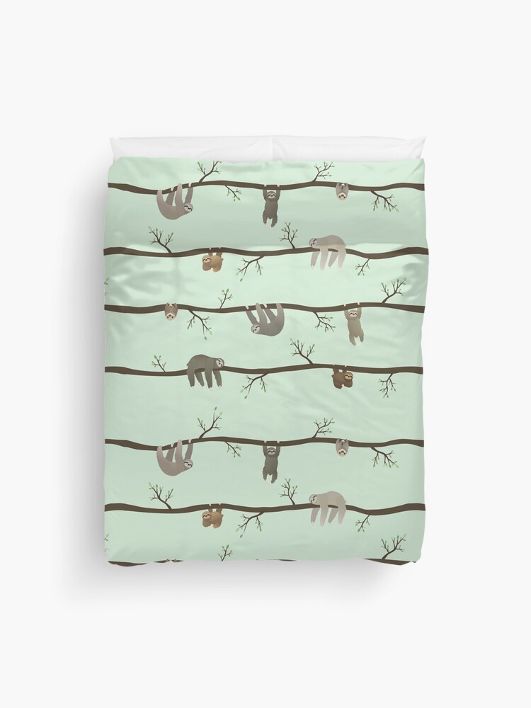 Thumbnail 1 of 2, Duvet Cover, sloths designed and sold by tandemsy.