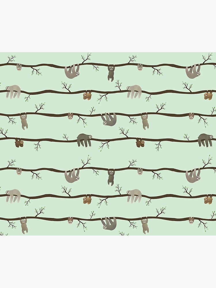 Thumbnail 2 of 2, Duvet Cover, sloths designed and sold by tandemsy.