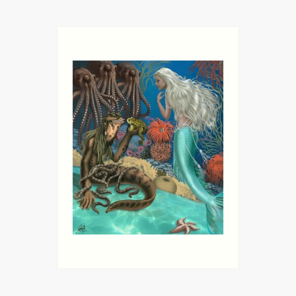 The Little Mermaid and Sea Hag Art Print