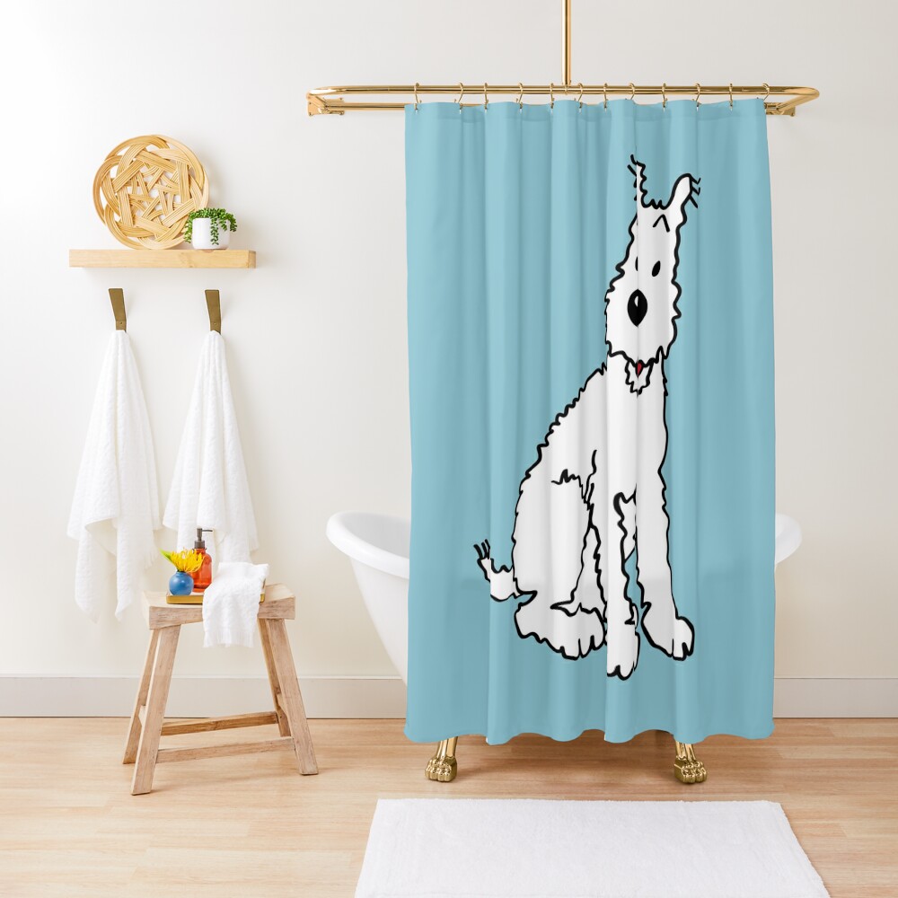 Discover Snowy dog Tin Tin Shower Curtain