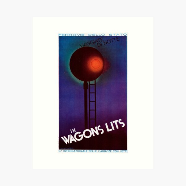 Item preview, Vintage Italian Poster - Wagons Lits designed and sold by DejaVuStudio.