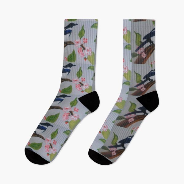 Item preview, Magpie in blossom tree designed and sold by Laura Crean.