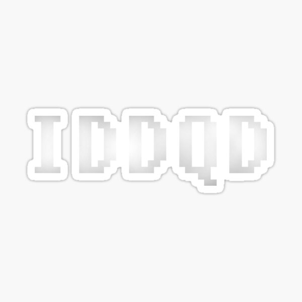 "IDDQD DOOM" Sticker by Print-it-Black | Redbubble