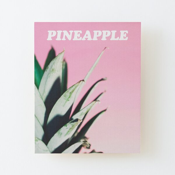 Pineapple aesthetic Wood Mounted Print