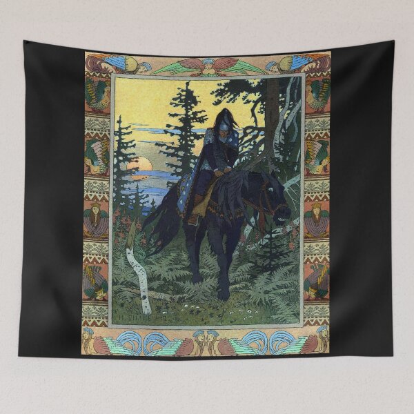 Item preview, The Black Horseman - Vasilisa the Beautiful - Ivan Bilibin designed and sold by forgottenbeauty.