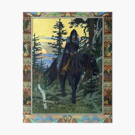 Item preview, The Black Horseman - Vasilisa the Beautiful - Ivan Bilibin designed and sold by forgottenbeauty.