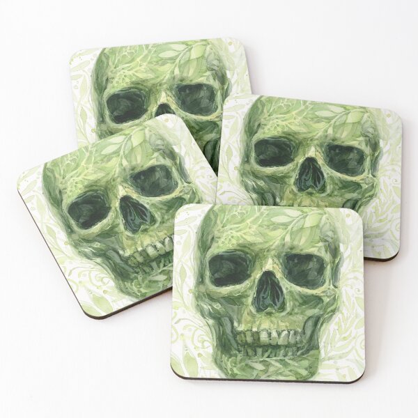 Item preview, Leafy Skull Painting designed and sold by Olga Shvartsur.
