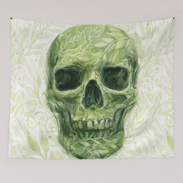 Item preview, Leafy Skull Painting designed and sold by Olga Shvartsur.