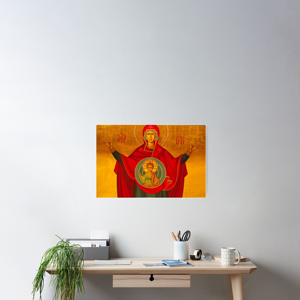 Platytera ('More Spacious than the Heavens') Icon Poster