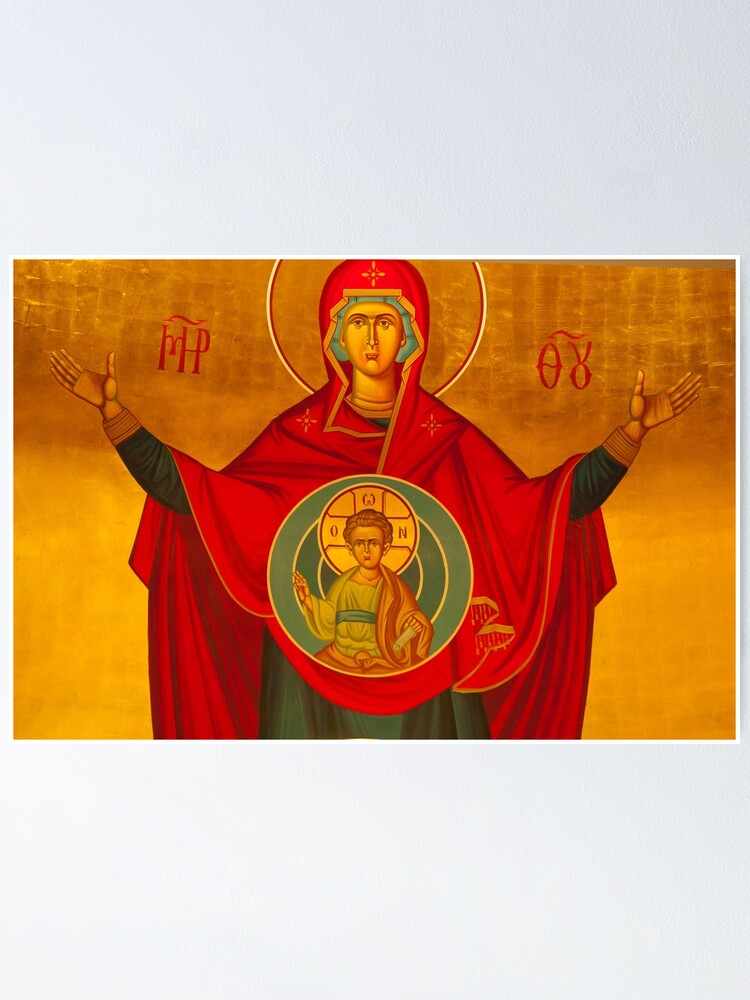 Alternate view of Platytera ('More Spacious than the Heavens') Icon Poster