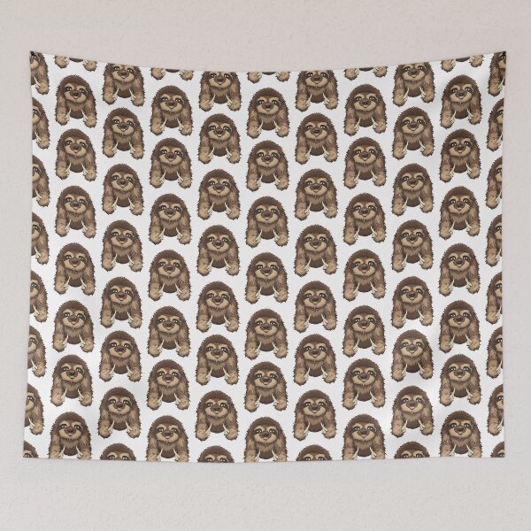 Item preview, Cute Fuzzy Sloth Pattern designed and sold by wrapgraphics.