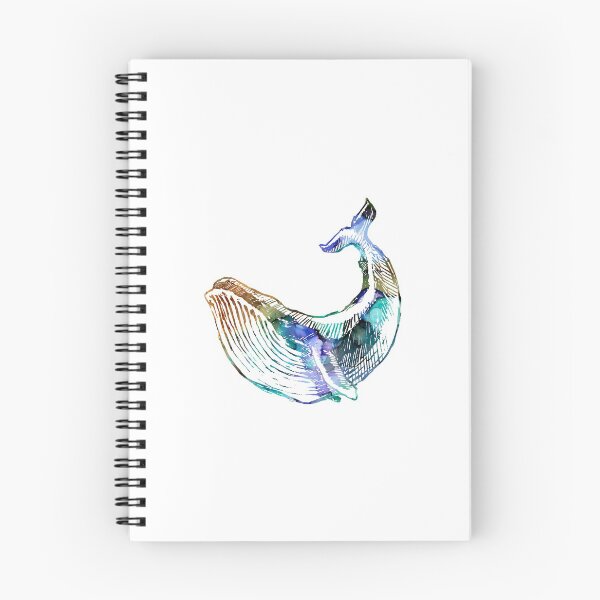 Aperçu de l'œuvre Illustration d'encre à la baleine bleue créée et vendue par puddleandink.