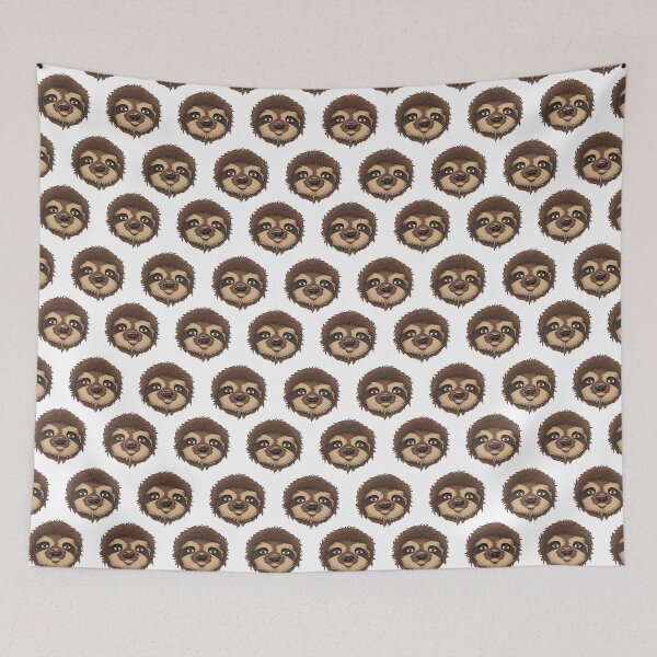 Item preview, Cute Fuzzy Sloth Face Smiling designed and sold by wrapgraphics.