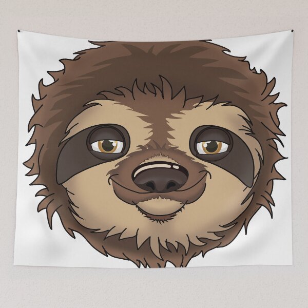 Item preview, Cute Fuzzy Sloth Face Smiling designed and sold by wrapgraphics.