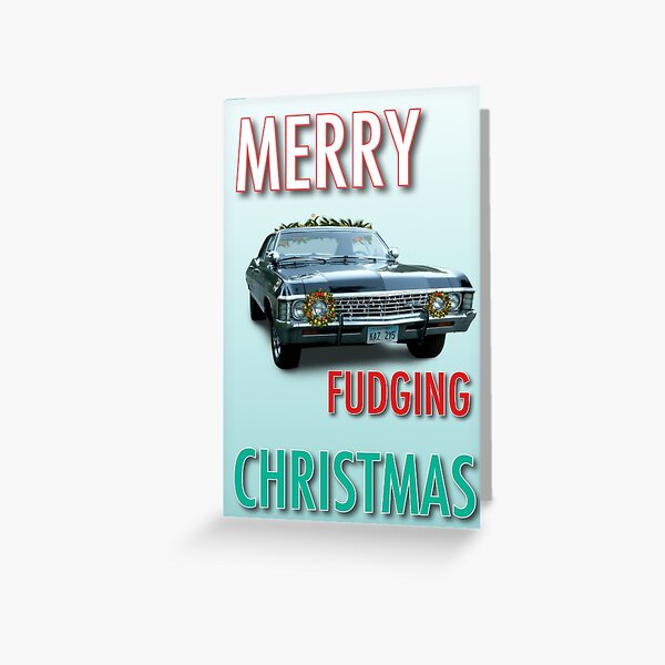 Artikel-Vorschau von Supernatural Christmas Card (Frohe Weihnachten Fudging), designt und verkauft von NerdKeepers.