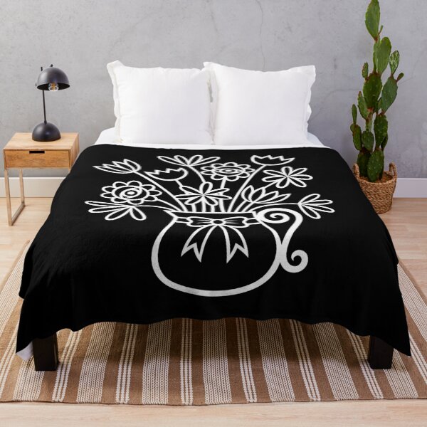 Item preview, Flower Vase and Bow with Eleven Flower Bouquet (negative/inverted B/W) designed and sold by wariana.