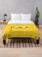 Jake's Face of Adventure Time Throw Blanket