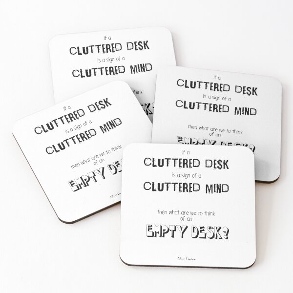 Item preview, Cluttered Desk, Einstein Office Quote designed and sold by SilentVice.