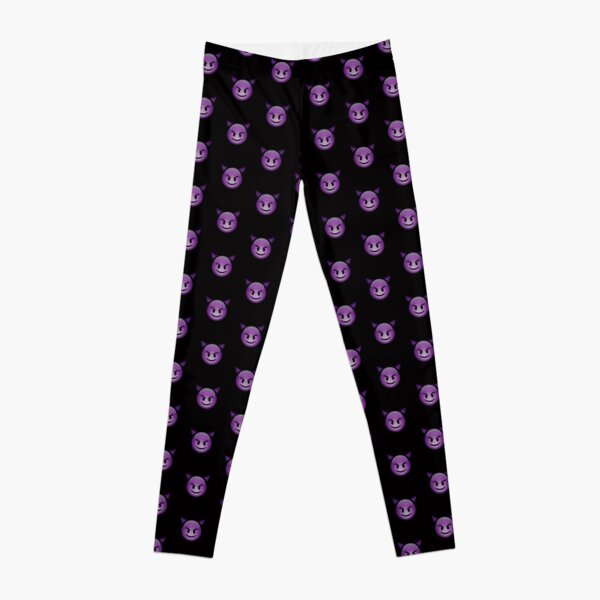 Cute Smiling Purple Devil Emoji Leggings