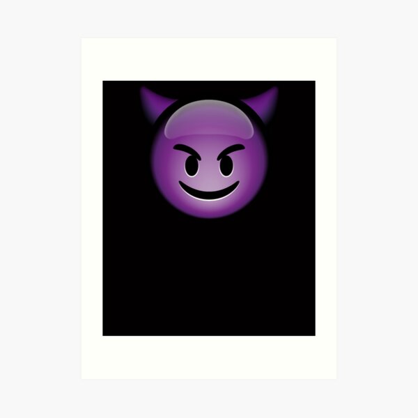 Purple Devil Emoji Wall Art | Redbubble