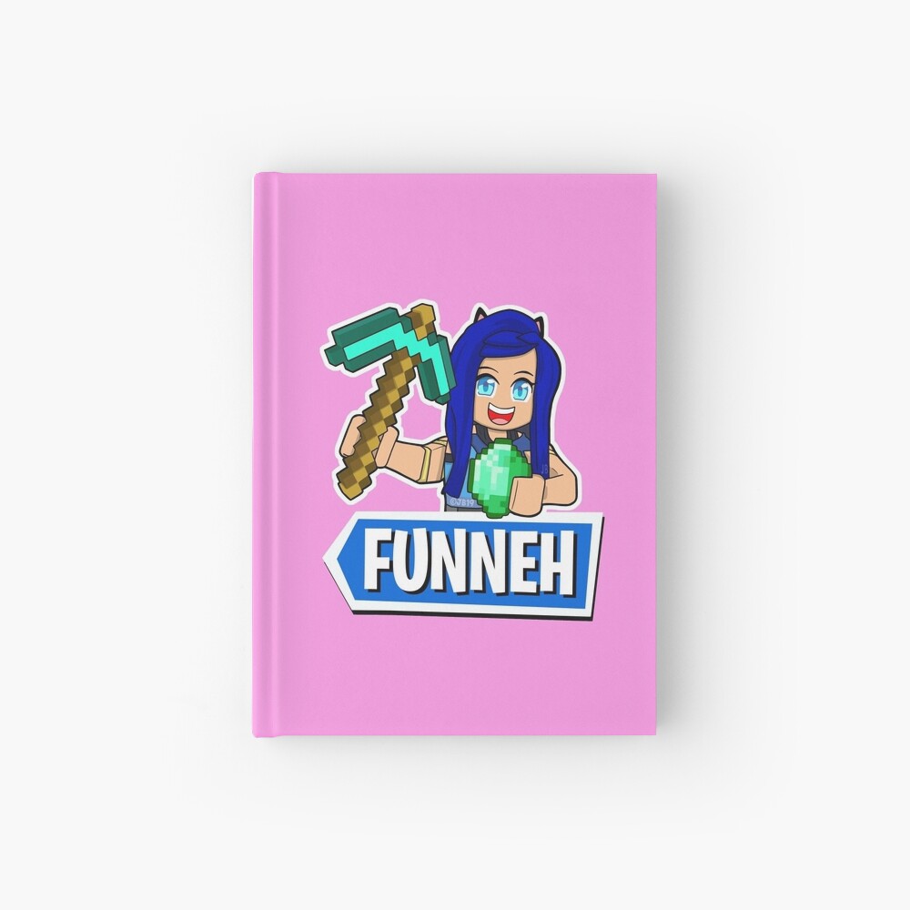 Funneh With A Diamond Pickaxe Hardcover Journal By Lovegames - funneh roblox water bottle redbubble