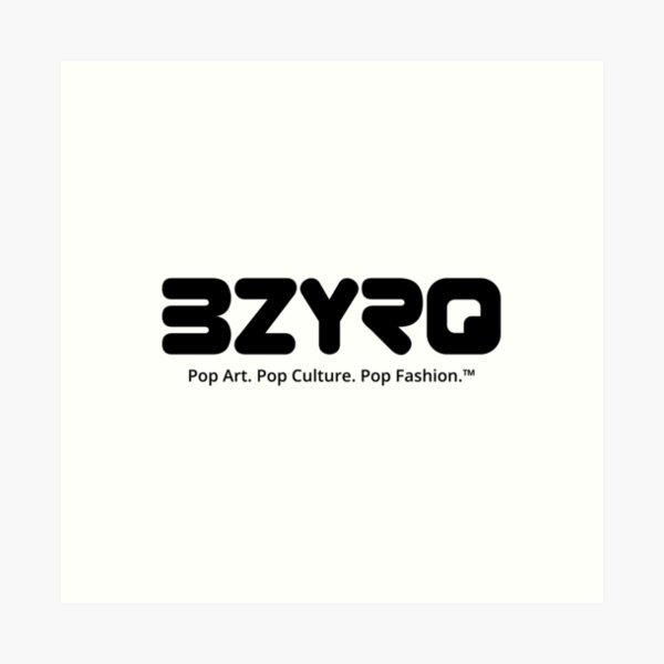 BZYRQ Logo (Black on White) Art Print