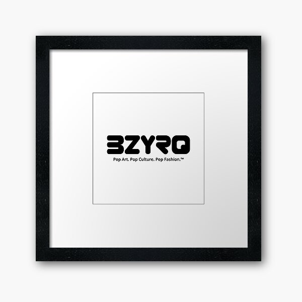 BZYRQ Logo (Black on White) Framed Art Print
