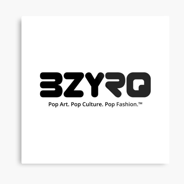 BZYRQ Logo (Black on White) Metal Print
