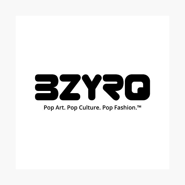 BZYRQ Logo (Black on White) Photographic Print