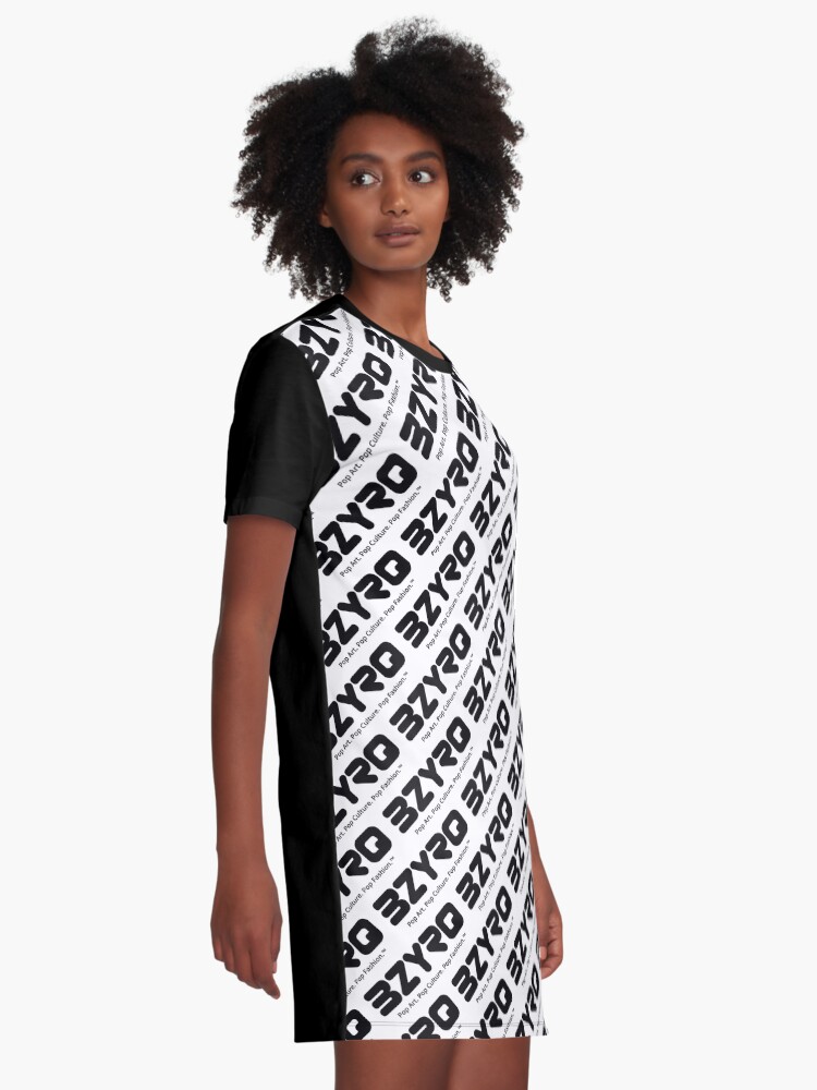 Alternate view of BZYRQ Logo (Black on White) Graphic T-Shirt Dress