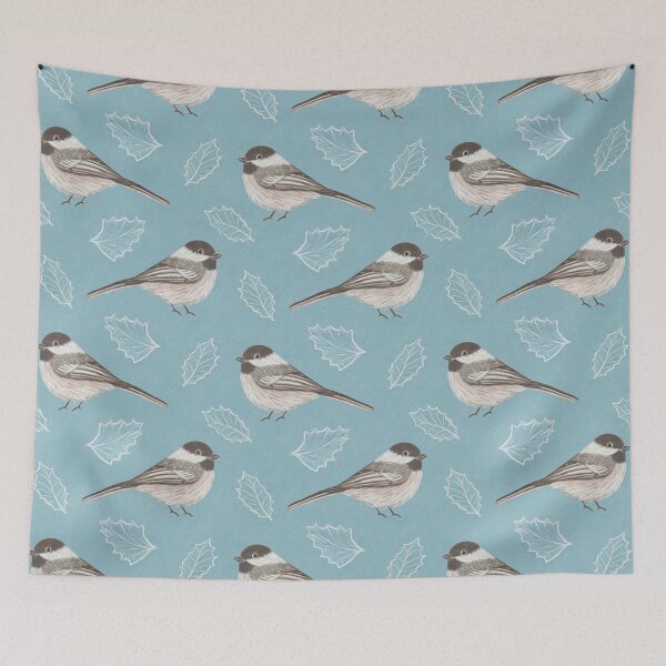 Item preview, Chickadees and Frosted Leaves designed and sold by nadyanadya.
