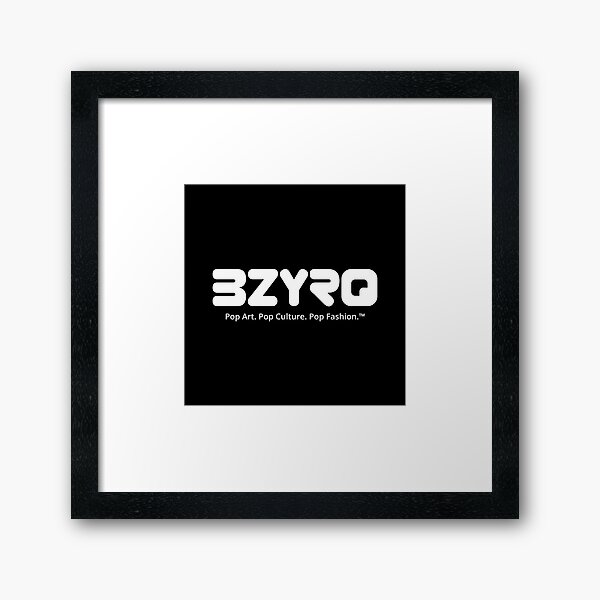 BZYRQ Logo (White on Black) Framed Art Print