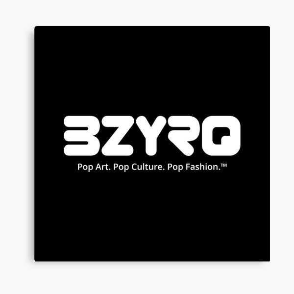 BZYRQ Logo (White on Black) Canvas Print