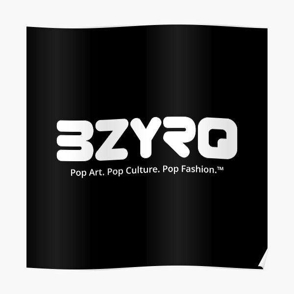 BZYRQ Logo (White on Black) Poster