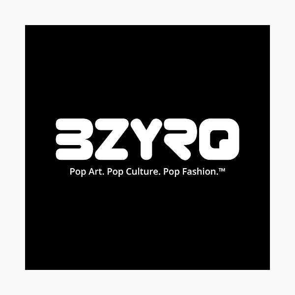 BZYRQ Logo (White on Black) Photographic Print