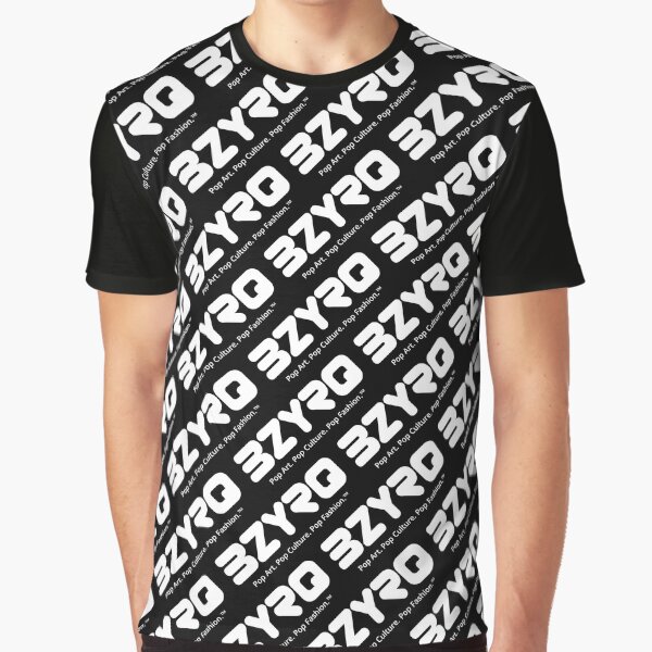 BZYRQ Logo (White on Black) Graphic T-Shirt