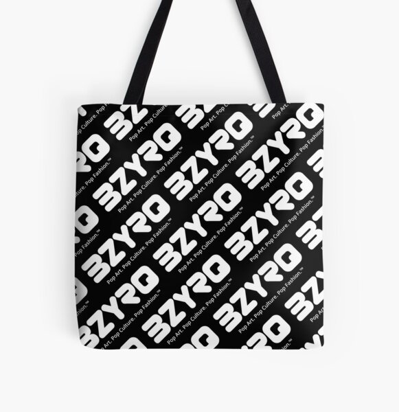 BZYRQ Logo (White on Black) All Over Print Tote Bag
