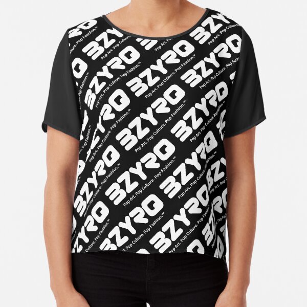 BZYRQ Logo (White on Black) Chiffon Top