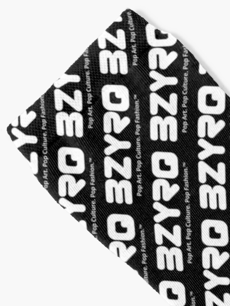 Alternate view of BZYRQ Logo (White on Black) Socks