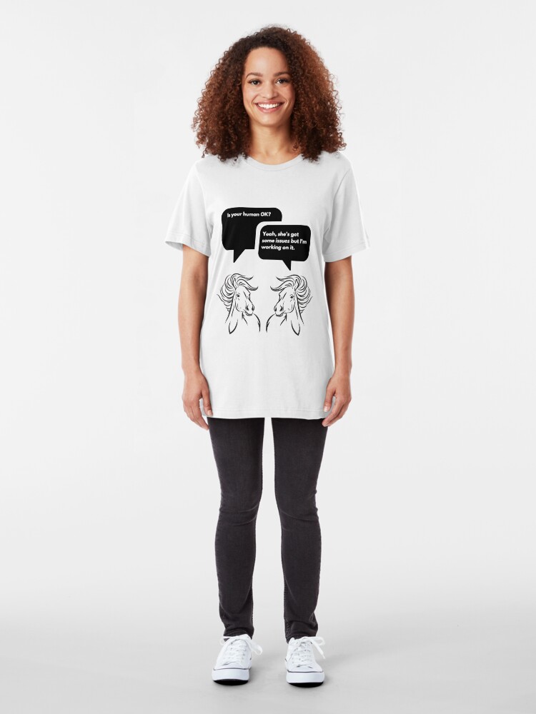 Alternate view of Is Your Human OK? Slim Fit T-Shirt
