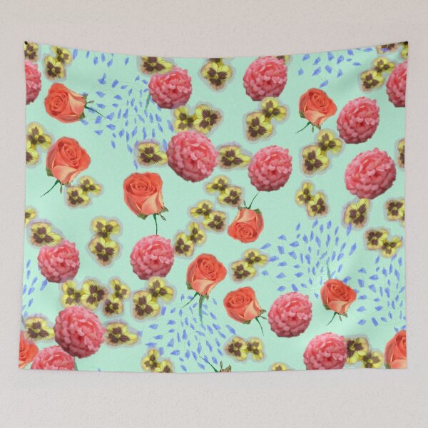 Item preview, Pretty Peonies & Roses in Summer Garden designed and sold by fabqa.