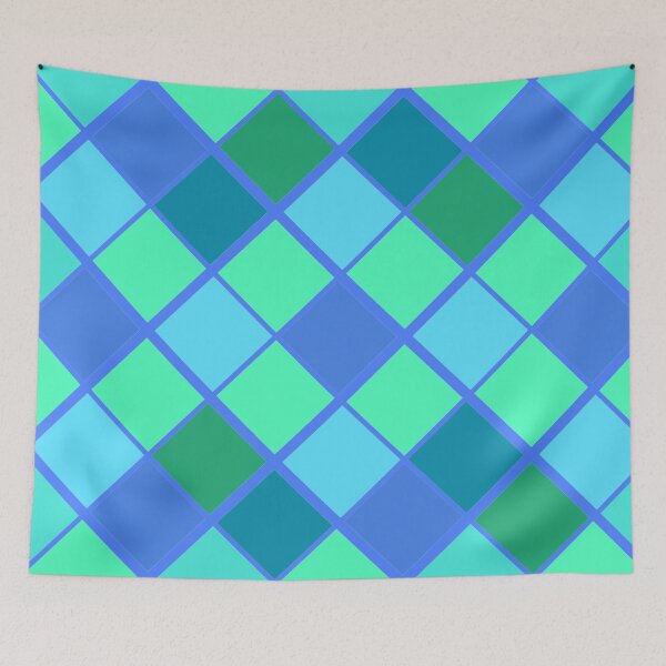 Item preview, Latticed Blue and Green Diamond Pattern  designed and sold by ALifeSavored.