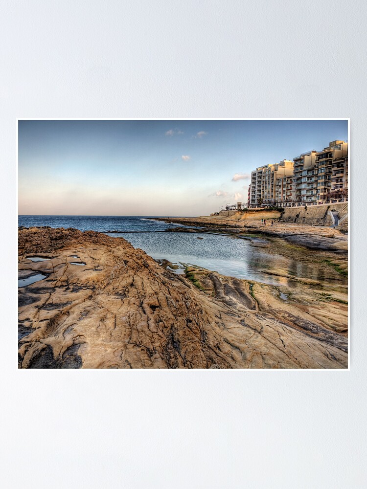 Alternate view of The coast at Sliema - Malta Poster
