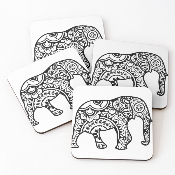 Item preview, black and white elephant art designed and sold by Animalhead.