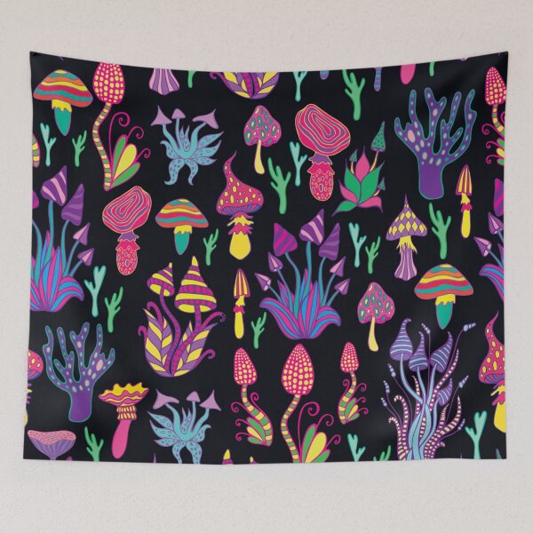 Item preview, Mushroom Pattern Design Retro Psychedelic designed and sold by Draculaura2009.