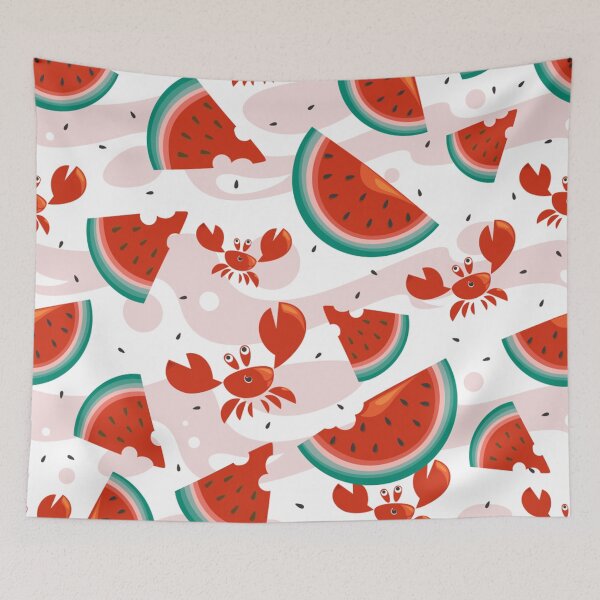 Item preview, Crab Watermelon Ocean Sea Summer August Seeds Cute Design Pattern designed and sold by Draculaura2009.